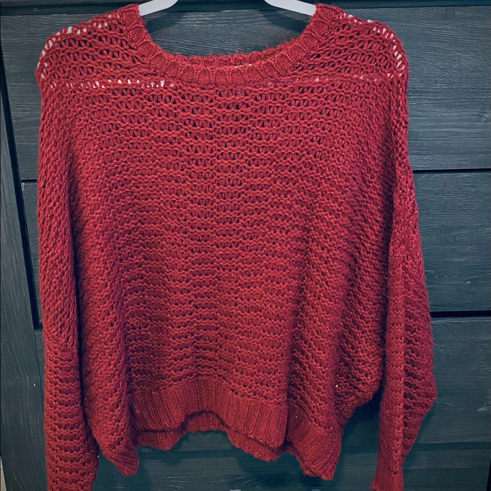 Burgundy plush sweater